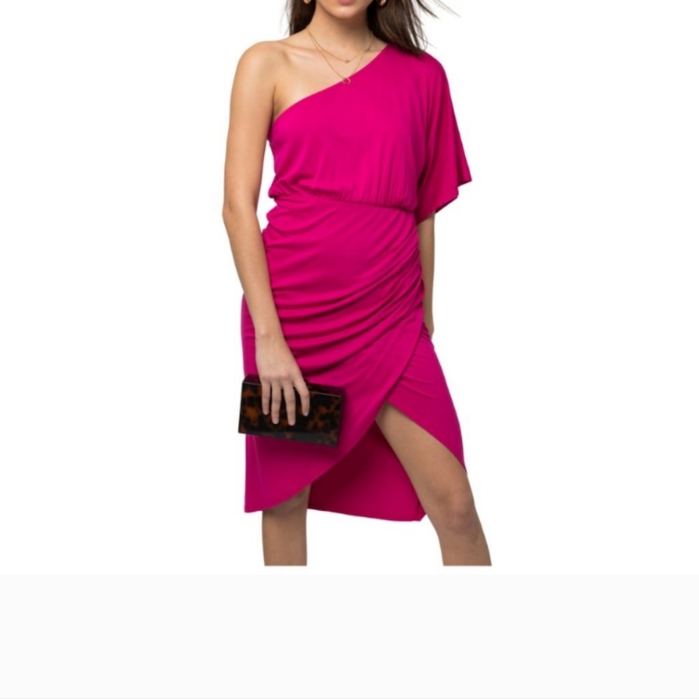 NWT One Shoulder Fuschia Dress